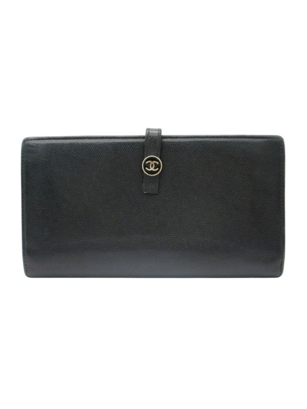 Chanel Wallet CC Logo Button Hook Black